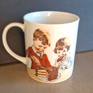 Vintage Style Ceramic Mug with Children Illustration